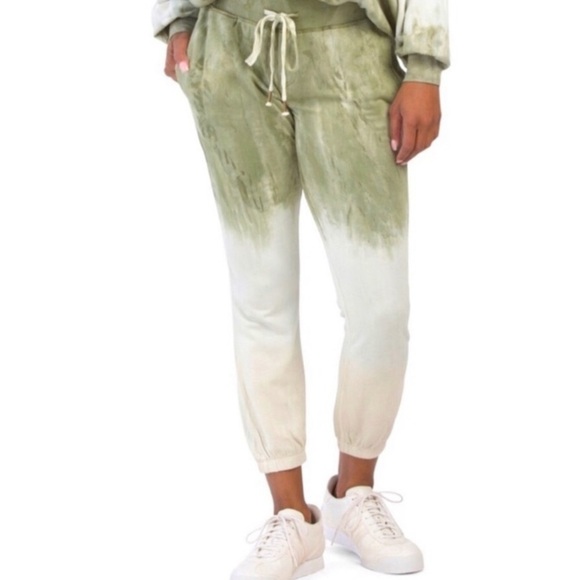 Young Fabulous & Broke Green Dip Tie Dye Joggers Size Large‎ Women - Picture 1 of 13